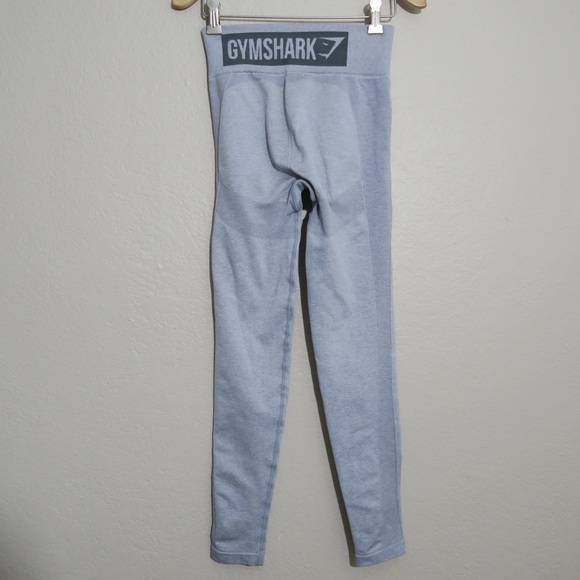 Gymshark Light Gray Compression High Waisted Leggings Full Length Exercise - Picture 5 of 6